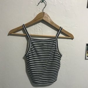 Black and white cropped tank